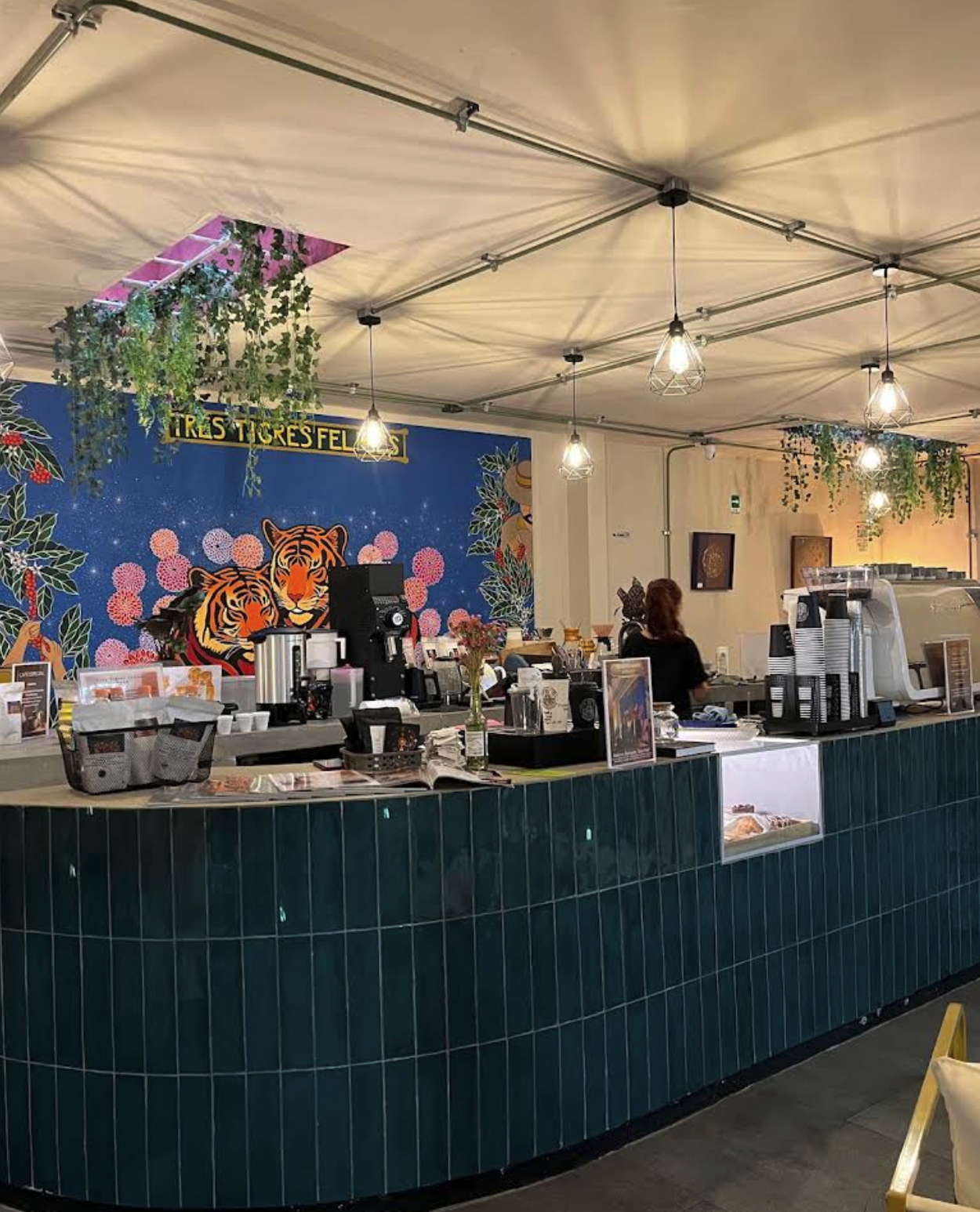Tres Tigres Felices, cafetería de especialidad con café mexicano y pan artesanal en Paseo de la Reforma, Ciudad de México.